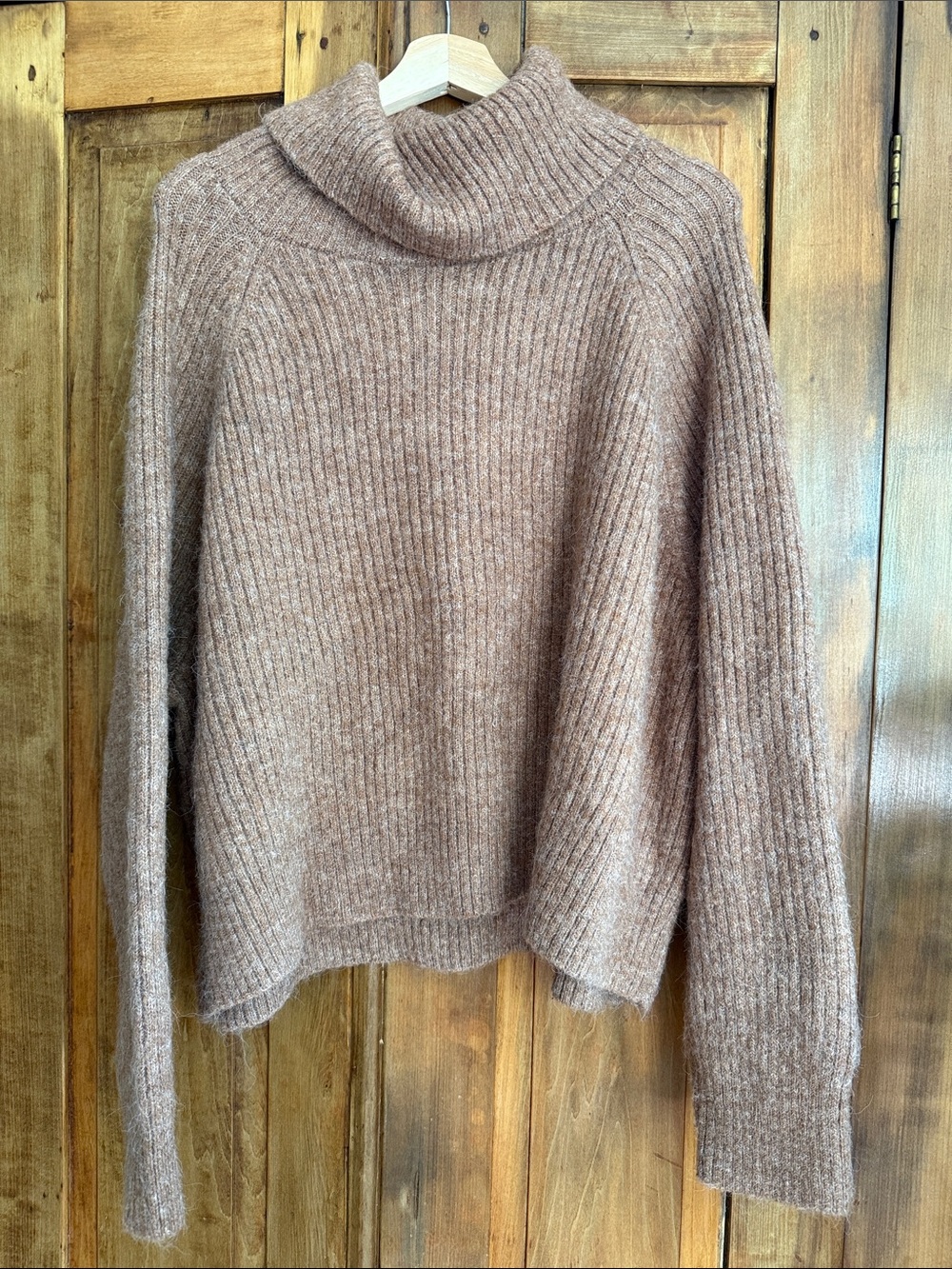 Old Navy XXL Cropped Ribbed Cowl Neck Sweater in Taupe Comfy Quiet Luxury